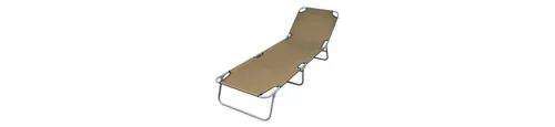 Vidaxl Marron Chaise Longue H. 27 Cm L. 189 Cm En Acier Non Empilable Pliable - Image 2