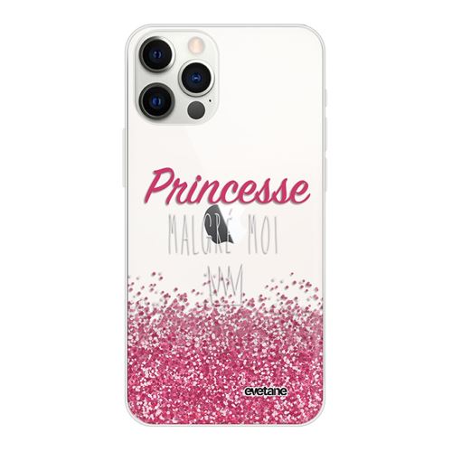 Coque pour iPhone 12/12 Pro souple transparente Princesse Malgré Moi Motif Ecriture Tendance [Evetane®]