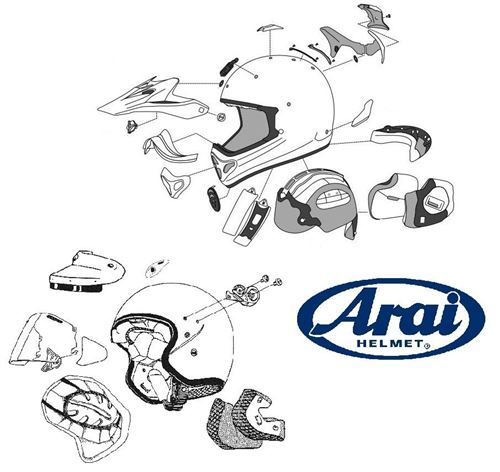 Plaques pivot ARAI TX Diamond White pour casques Tour-X 4/Tour-X 3