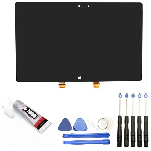 Visiodirect® Ecran complet: Vitre + LCD compatible avec Microsoft Surface RT2 1572 NOIR+ Kit outils + Colle B7000 Offerte