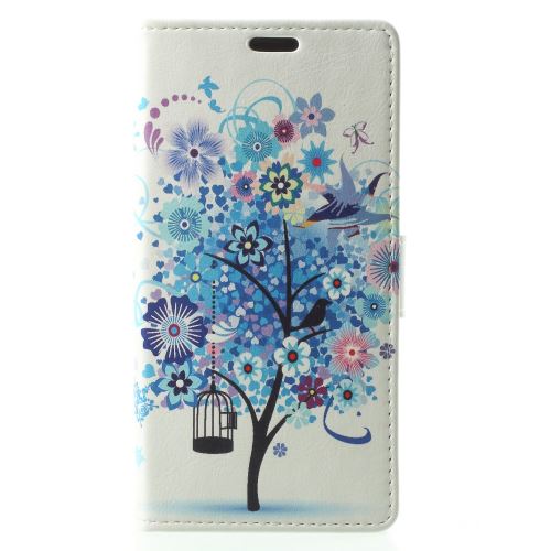 Etui en PU bleu tree stand folio pour Samsung Galaxy S9