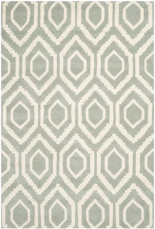 Safavieh, Tapis Tufté a la main, CHT731E, Gris / Ivoire, 121 X 182 cm