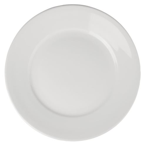 Assiettes à Bord Large en Porcelaine Blanche 280 mm Athena Hotelware - x 6 - - Porcelaine x31mm