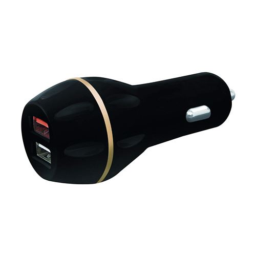 LogiLink USB Car Charger - Adaptateur d'alimentation pour voiture - 19.5 Watt - 3 A - QC 2.0 / QC 3.0 / PE - 2 connecteurs de sortie (USB)