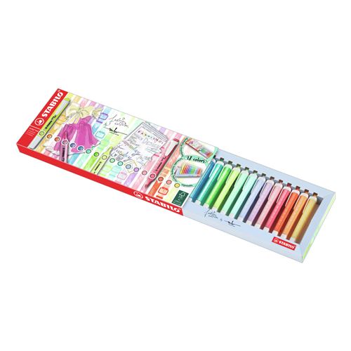 Surligneurs Stabilo Swing Cool Pastel Edition - pointe biseautée - tracé  1-4mm - coloris assortis - pochette de 6 pas cher