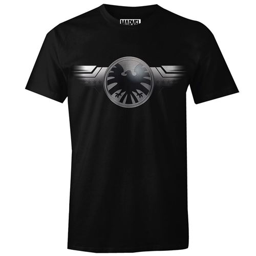 T-shirt Captain Marvel - Shield Nick Fury - Noir - XL