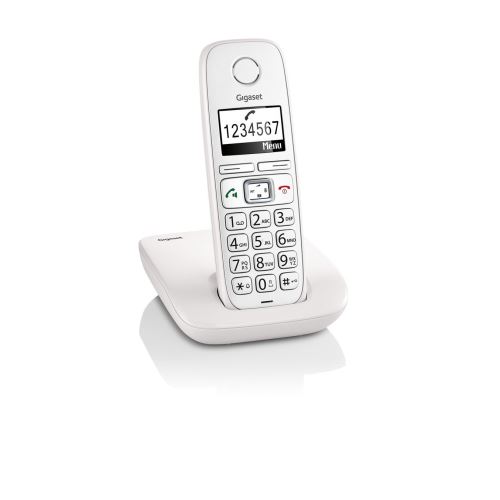 Téléphone fixe sans fil Gigaset E260 blanc 120 numéros agenda / 20 tons