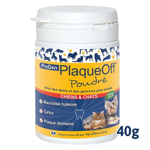Plaque Off Poudre Hygiène dentaire Chiens et chats 40 G
