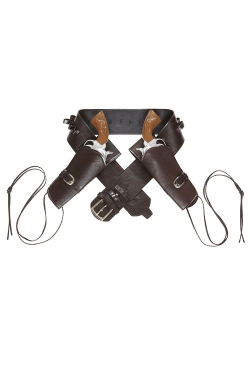 Double Holster Et Ceinture Marrons - Marron - Taille Unique