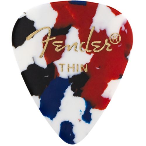 FENDER - MÉDIATORS 351 SHAPE CONFETTI THIN - PACK DE 12 MÉDIATORS GUITARE