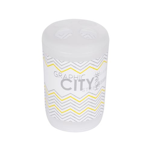 gobelet porte brosse a dent plastique geometrik