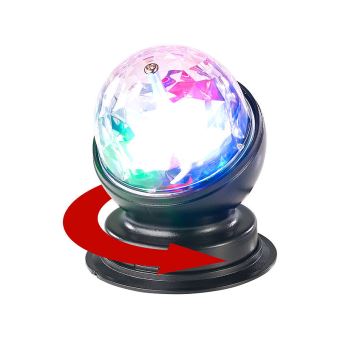 Lunartec : Boule disco rotative à 360° avec effets lumineux LED RVB 3 W,  Eclairage et jeux de lumière, Top Prix