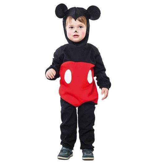 Déguisement souris rouge et noire mickey enfant 2-4 ans (combinaison, coiffe)