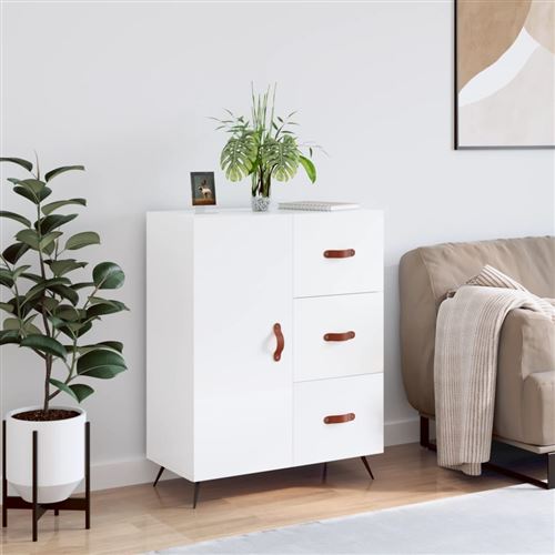 Vidaxl Blanc Buffet Brillant 69,5X34x90 Cm - Image 3