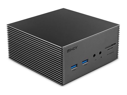 LINDY DST-Pro 101 - Station d'accueil - pour ordinateur portable - USB-C 3.2 Gen 1 / Thunderbolt 3 / Thunderbolt 4 - 2 x HDMI, DP - 1GbE - 100 Watt