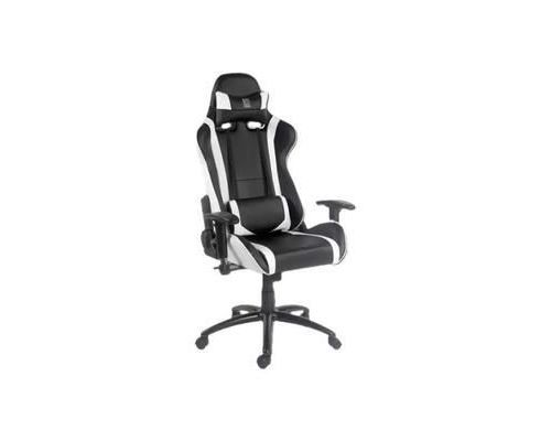LC Power LC-GC-2 Chaise accoudoirs en T pivotant plastique, métal, mousse, cuir polyuréthane noir, blanc