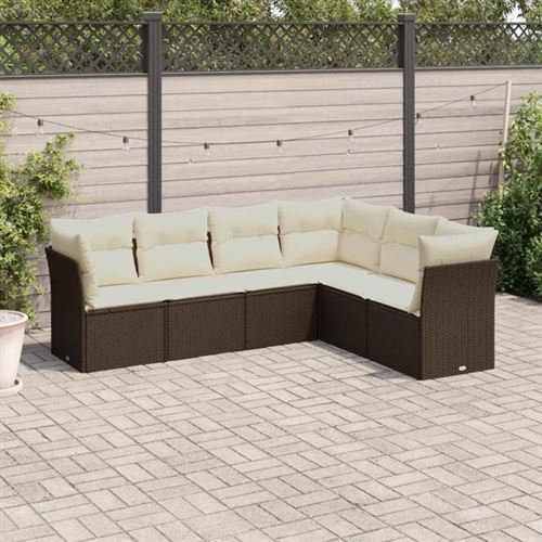 VIDAXL - Salon de jardin modulable - Résine tressée - Marron - 6 personnes - Image 2
