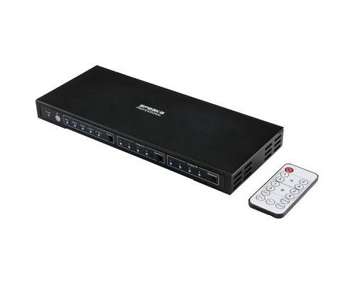 SpeaKa Professional 4x2 ports Switch HDMI avec ports audio 3840 x 2160 Mill. pixel noir