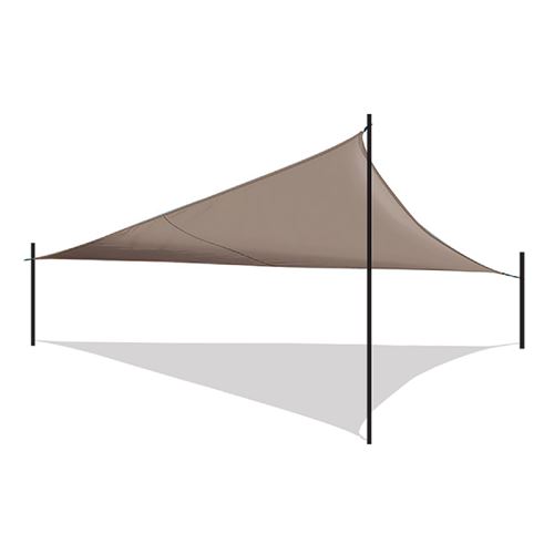 Toile d'ombrage triangulaire d'extérieur en polyester avec sac - Format 400 x 400 x 400 cm