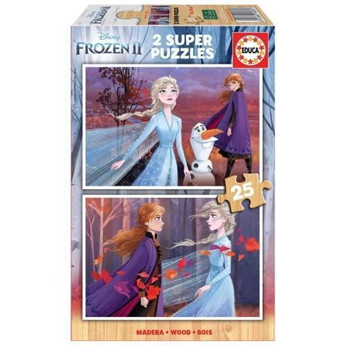 Puzzle en bois Educa - La Reine des Neiges 2, 2x25 pièces