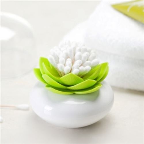 TOTALCADEAU Range Cotons-tiges Lotus bocal fleur de lotus rose