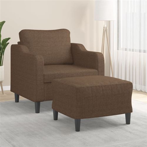 Non Communiqué Marron Fauteuil Avec Repose Pied 60 Cm Tissu