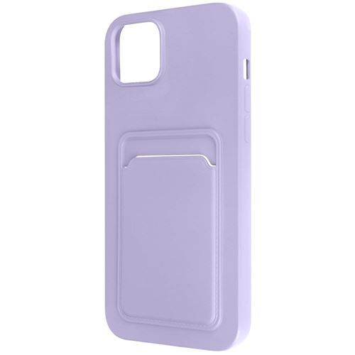 Coque pour iPhone 14 Silicone Souple Porte-carte Fine Légère Avizar lavande