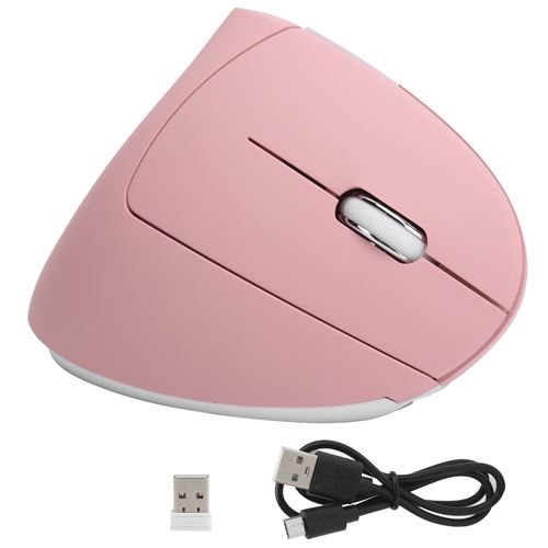 Generique Rose Souris Verticale Usb Sans Fil De Bureau H1 2.4G - Image 2