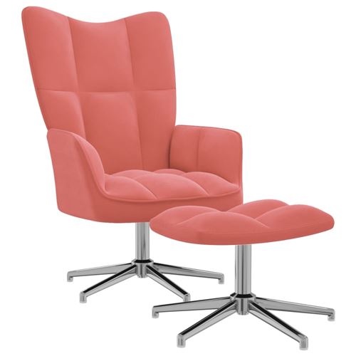 Non Communiqué Rose Vidaxl Chaise De Relaxation Avec Repose-Pied Velours