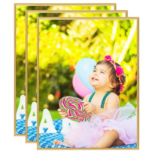 vidaXL Collage de cadres photo 3 pcs de mur table Doré 40x50 cm MDF