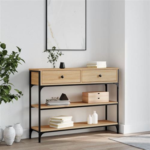 Vidaxl Table Console Chêne Sonoma 100X25x75 Cm Bois D'ingénierie - Image 3