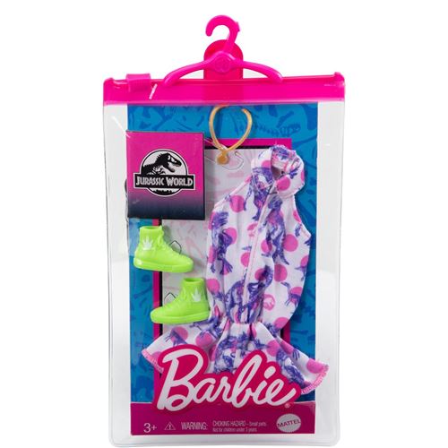 Barbie Fashion Pack thème Jurassic World - GRD45 - Ensemble vêtements Robe débardeur + baskets montantes et collier