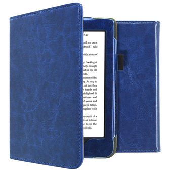 imoshion Étui de liseuse portefeuille en cuir végan pour Kobo Nia - Bleu foncé - 1