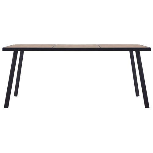 vidaXL Table de salle à manger Bois clair et noir 180x90x75 cm MDF