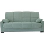 3-zits slaapbank MEGAN 14 - Amandelgroene Soro stof - Met armleuningen - Bed 130x190 cm - L223 x D96 x H103 cm
