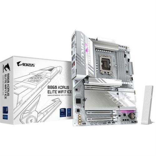 Gigabyte Blanc B860 Aorus Elite Wifi7 Ice Carte Mère - Processeurs Intel Core Ultra, Vrm 14+1+2+1 Phases, Jusqu'à 9200Mhz Ddr5, 1Xpcie 5.0 + 2Xpcie 4.0 M.2, Lan 2,5 Gbe, Wifi 7, Usb 4 - Neuf - Image 5