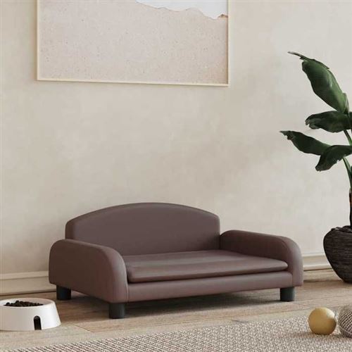 Comparer les prix de vidaXL Lit pour chien marron 70x45x30 cm similicuir