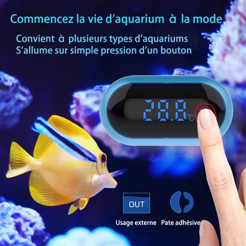 OQIMAX Thermomètre Aquarium, Mini Thermomètre Numérique d'aquarium,  affichage LED, Écran Tactile, Mesure Électronique Température Précis pour  Aquarium, Marine, Eau Douce : : Animalerie