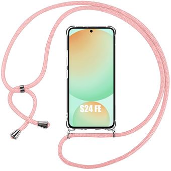 Coque pour Samsung Galaxy S24 FE (pas pour S24) Protection Antichoc Renforcée avec Cordon Rose - BOOLING - 1