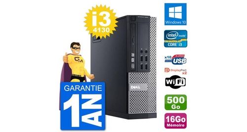 Pc dell 9020 sff intel core i3-4130 ram 16go disque dur 500go windows 10 wifi