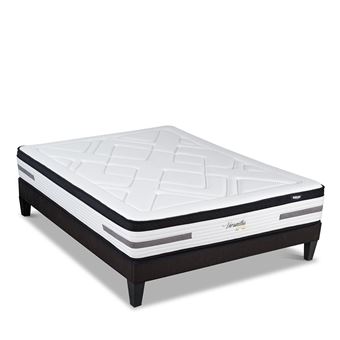 Ensemble VERSAILLES 140x200 cm - Matelas Ressorts ensachés + Sommier Bois - 1
