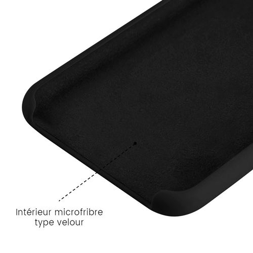 Coque silicone unie Soft Touch Noir compatible Apple iPhone 13 Pro