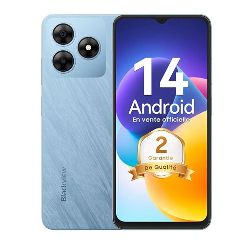 Smartphone Blackview WAVE 8C 6Go+64Go 6.5 Dual sim 4G Android 14 -Bleu