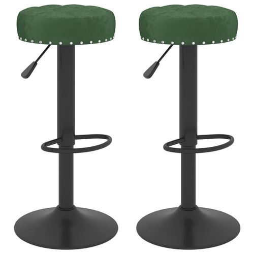 vidaXL Barhocker 2 Stk. Dunkelgrün Samt
