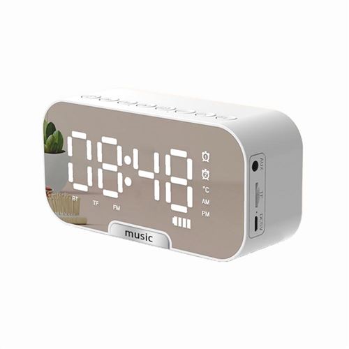 Enceinte Bluetooth Q5 Réveil Portable Blanc