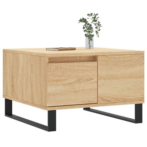 vidaXL Table basse chêne sonoma 55x55x36,5 cm bois d'ingénierie