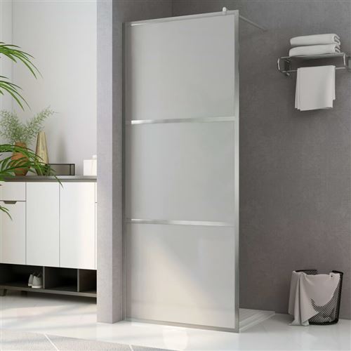 vidaXL Begehbare Duschwand mit voll mattiertem ESG-Glas 140x195 cm