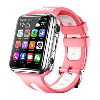 Montre T l phone GPS 4G 1.54 Pouces Montre Android 3MP WiFi Bluetooth Rose Blanc SD 4Go YONIS