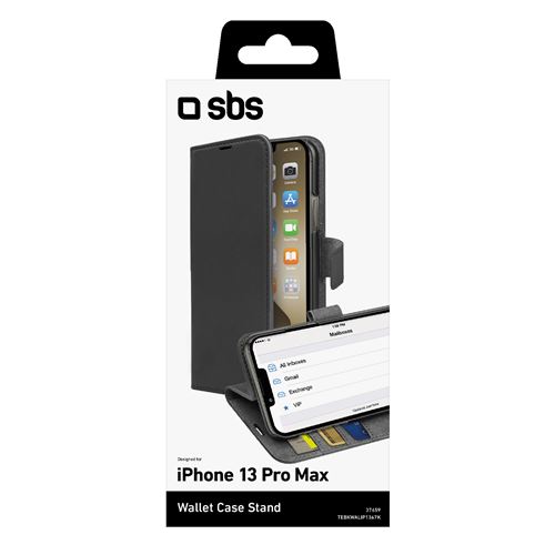 Étui de protection Book Wallet avec fonction stand pour iPhone 13 Pro Max - SBS