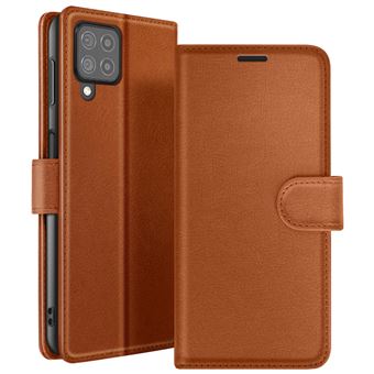 Étui Portefeuille pour Galaxy A12 / M12 avec Support et Languette Magnétique Zanaé Marron - 1
